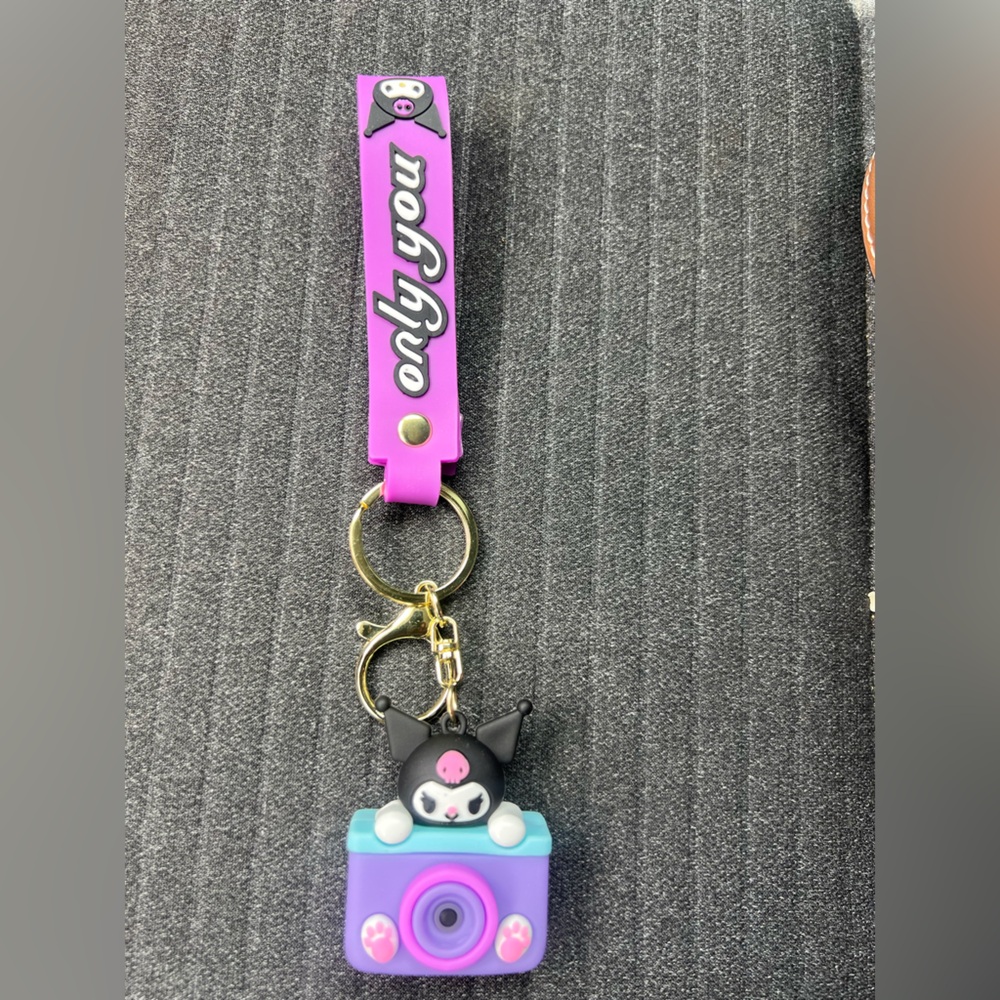 Cute Purple and Blue Keychain with Character Charm(kuromi)